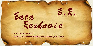 Bata Resković vizit kartica